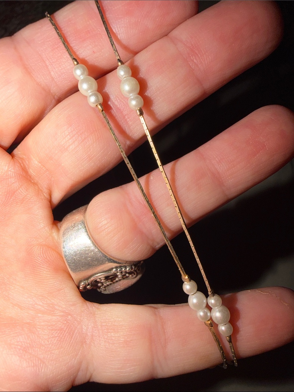 Delicate gold and pearl Long Necklace - Women Jewelry
